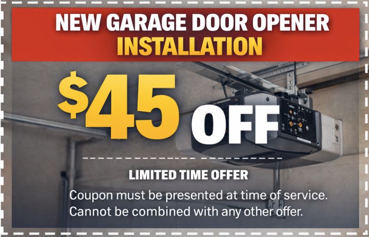 Coupon - New Garage Door Opener Installation $45 Off